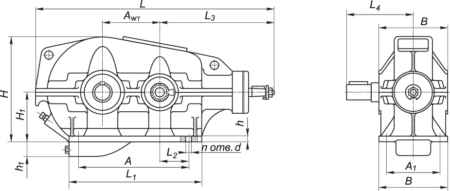 Ц2 400 редуктор чертеж