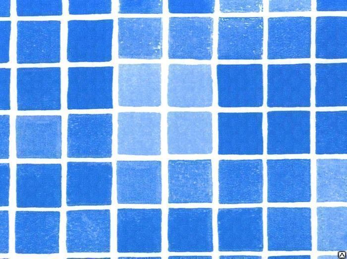 Пленка для бассейна с рисунком мозаика неразмытая ширина 1,65 м Alkorplan Byzance Blue