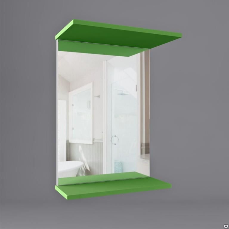 Зеркало для ванной "Лотос" зелёный (450)