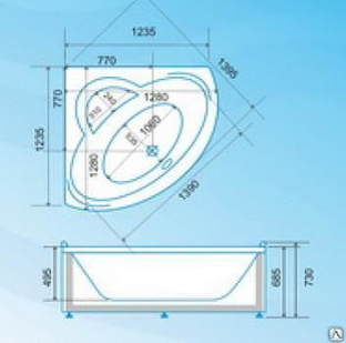 Ванна угловая размеры 130х130