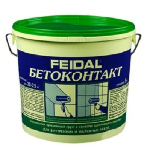 Грунт специальный Бетоконтакт, зеленое ведро Feidal, 5 кг