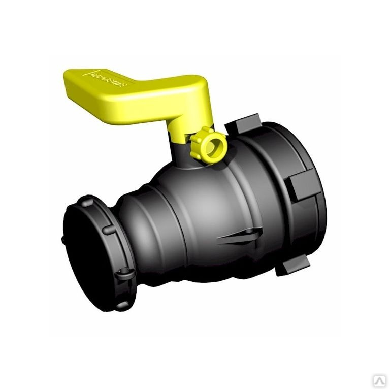 Кран DARCIE DN50, из полипропилена, с резьбой S75x6 (2\") со штуцером ...?