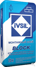 Смесь для тонкослойной кладки блоков из ячеистых бетонов IVSIL BLOCK 