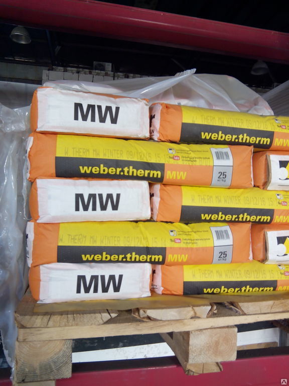 Вебер МВ клей для минеральной ваты Винтер (зимний) 25 кг.