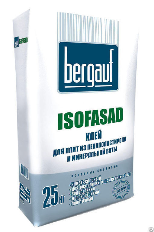 Клей для фасадных систем мокрого типа Bergauf Isofasad 25 кг.