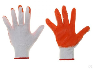 Перчатки нейлоновые с нитриловым покрытием ЭКОНОМ оранжевые, 8 размер 12/960 
