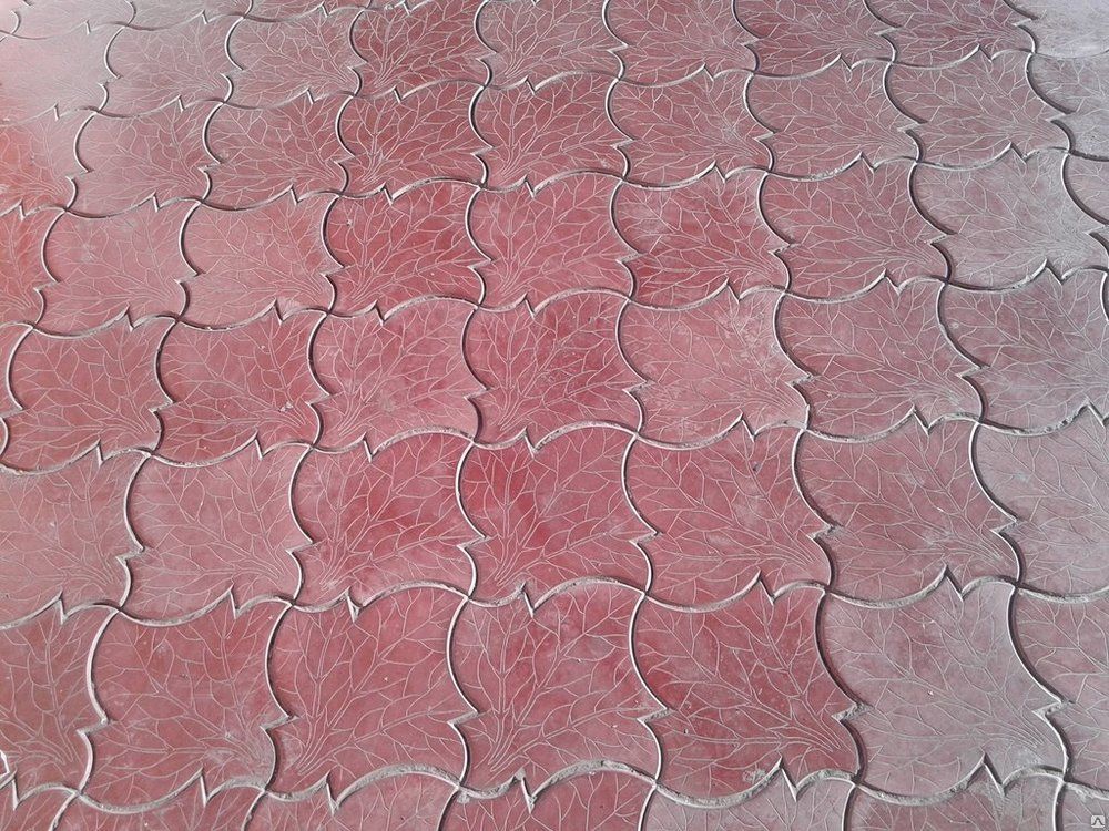 Тротуарная плитка «Клён» h = 4см красный
