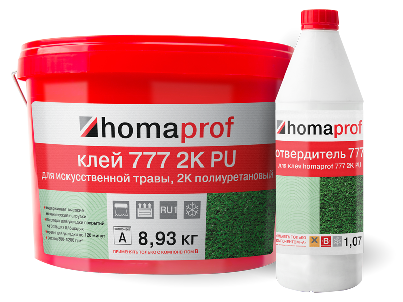 Клей Homakoll 777 2K PU 10кг для искусственной травы
