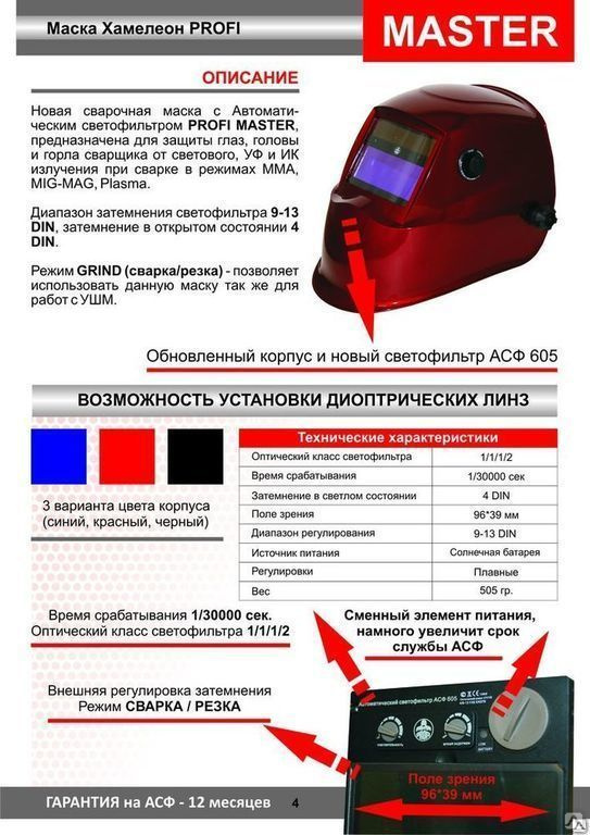 Схема сварочной маски