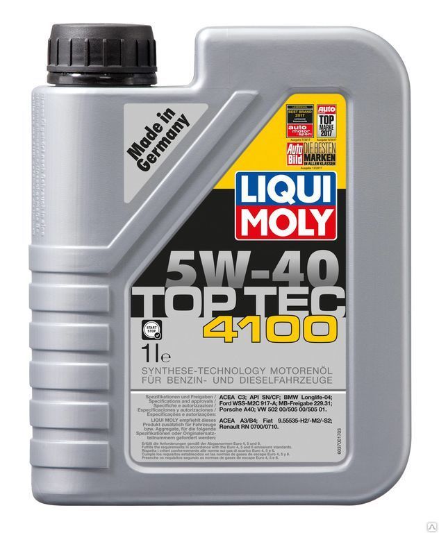 НС-синтетическое моторное масло Liqui Moly Top Tec 4100 5W-40 (1 л)