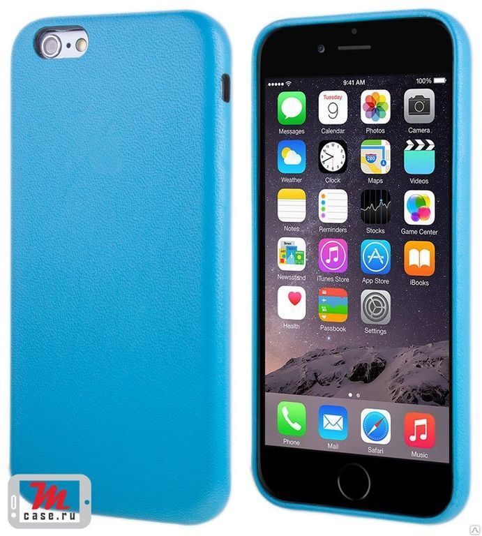 Чехол для iPhone 6 Luxury Leather Case голубой