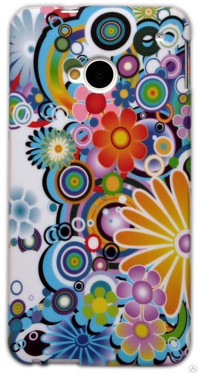 Чехол силиконовый для HTC One M7 Dance Flowers