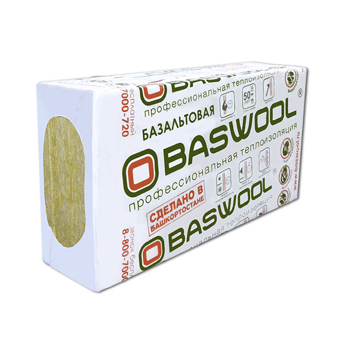 Утеплитель baswool фасад (1200*600*100 мм) (3 шт./уп. = 2,16 кв.м. = 0,216 м.куб.) п-100 Baswool