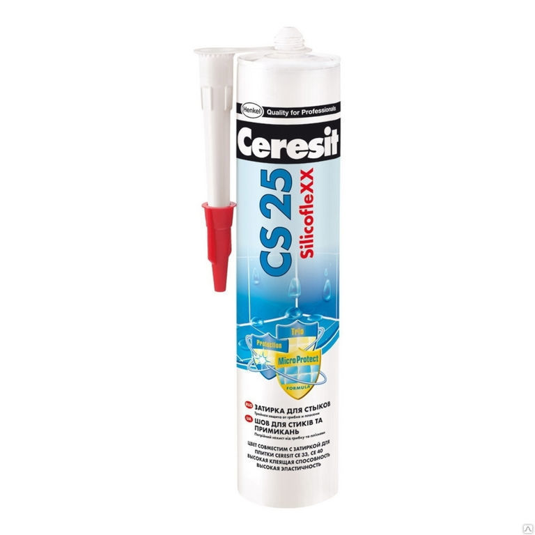 Герметик Ceresit CS 25 Белый 20 с противогрибковым эффектом 280 мл