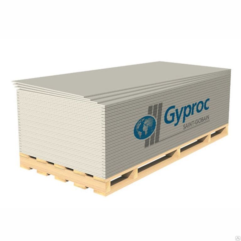 Гипсокартон Gyproc ГКЛВ влагостойкий 2500x1200x9,5 (60 шт)