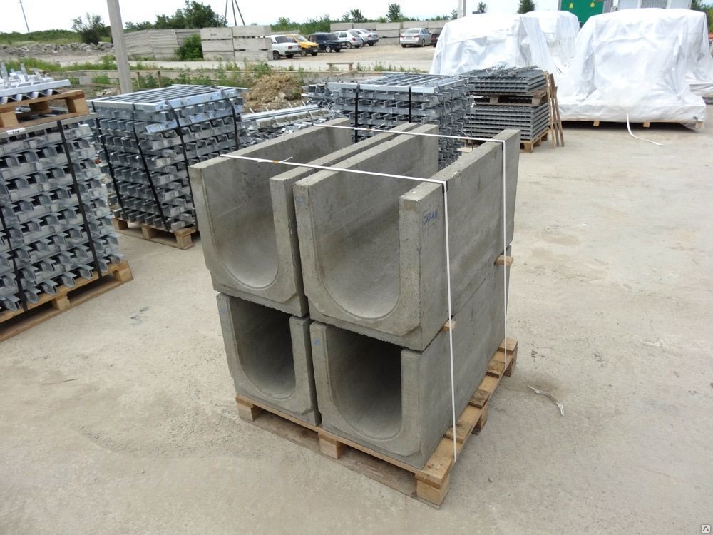 Лоток водоотводный бетонный ЛВБ Optima 300 №6, 1000х410х475/480 мм
