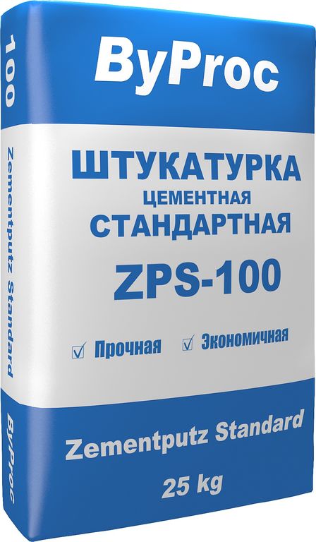 Штукатурка цементная Стандартная ByProc ZPS-100 25 кг