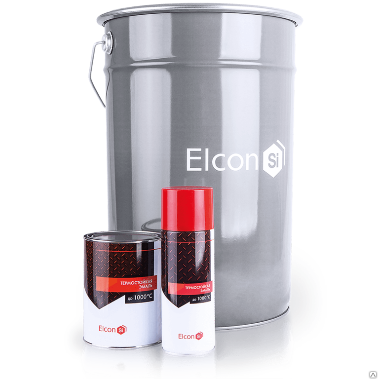 Эмаль термостойкая Elcon термостойкость: от -60°С до +1000°С.