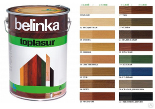 Пропитка для древесины BELINKA TOPLASUR №17 тик 2,5 л 