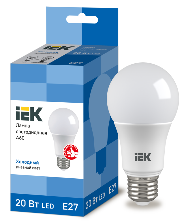 Лампа светодиодная LED 20вт Е27 дневной ECO IEK