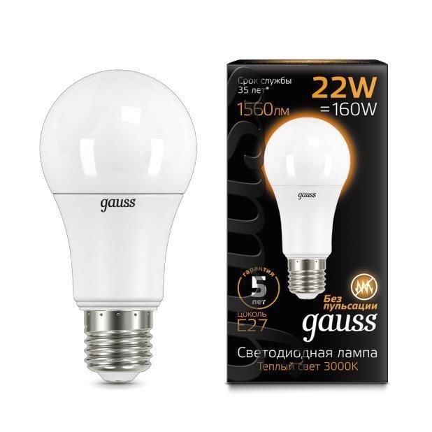 Лампа светодиодная LED 22Вт E27 теплый Gauss