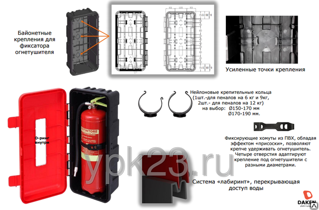 Пенал для огнетушителя daken 82130