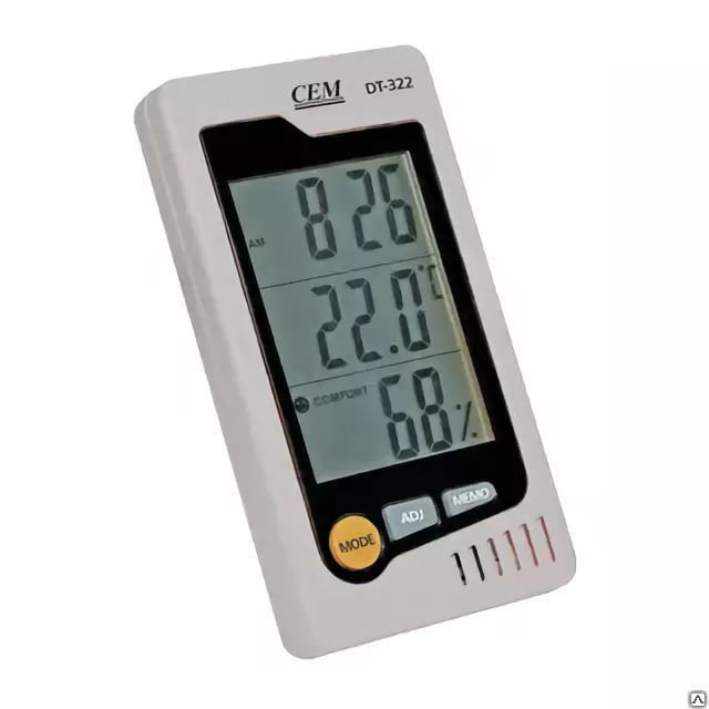 Измеритель температуры и влажности с часами DT-322