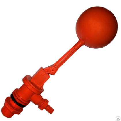 Поплавковый клапан механический для регулирования уровня наполнения для ёмкости D25 оранжевый