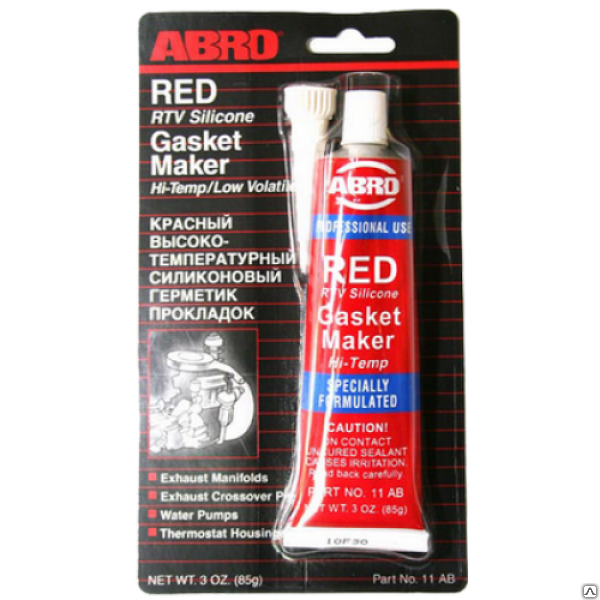 Герметик ABRO прокладка красный синий,прозрачный,черный (США) 85 г (№11-AB)