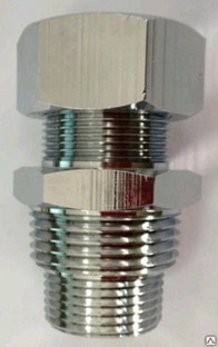 Муфта для ввода кабеля в трубу 3/4" и 1" (никелированное покрытие) 