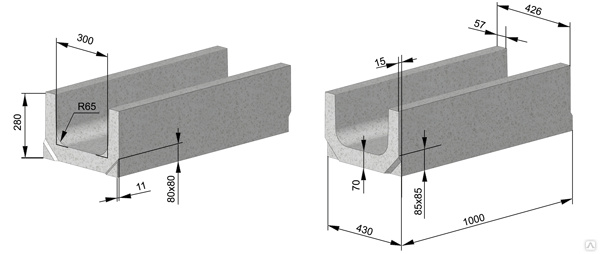 Лоток водосточный канальный ЛВК ВМ plus 300 №2, цена в Смоленске от ...